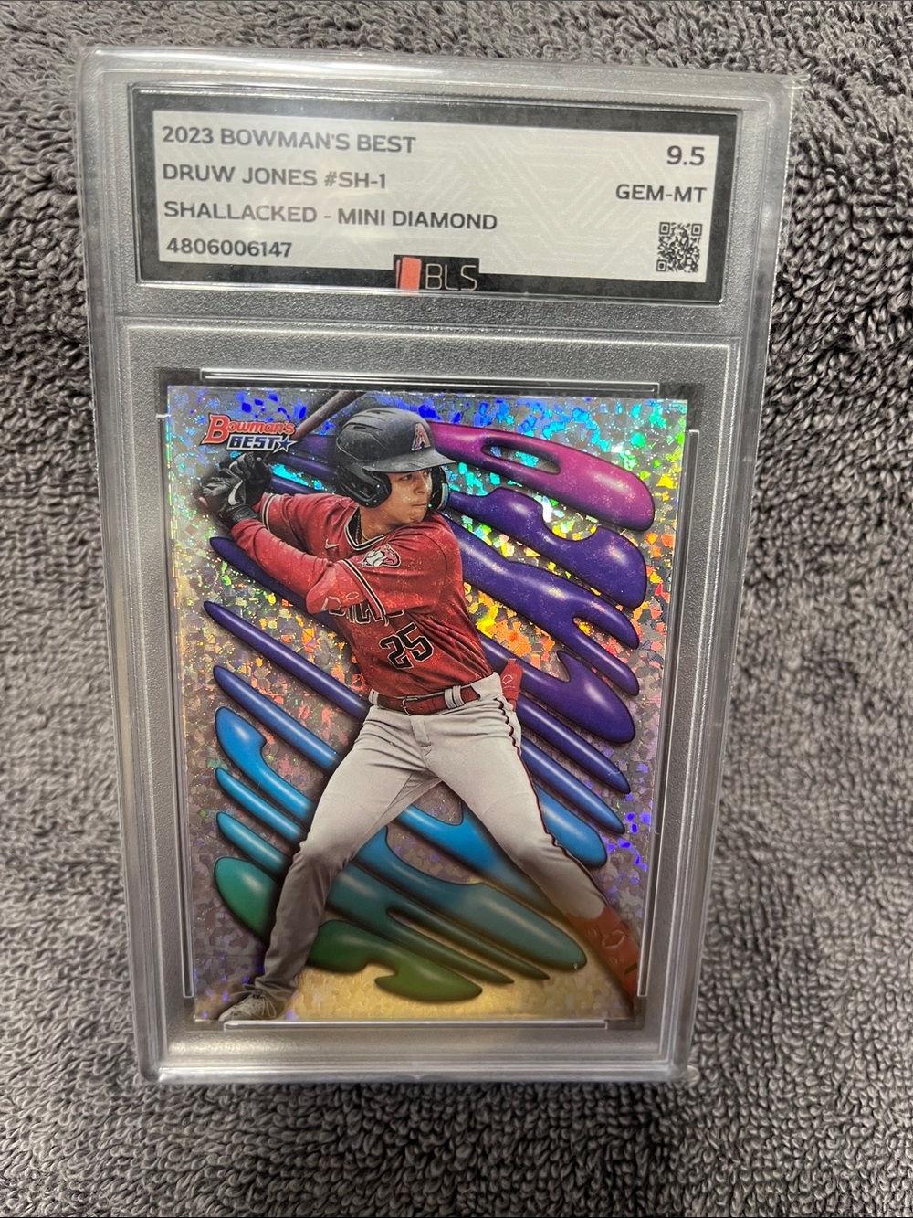2023 Bowman's Best 9.5 graded, Druw Jones (RC) Shallacked Mini Diamond #SH-1